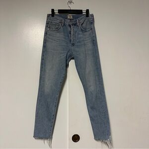 citizens of humanity Liya high rise classic fit cropped distressed jeans 26